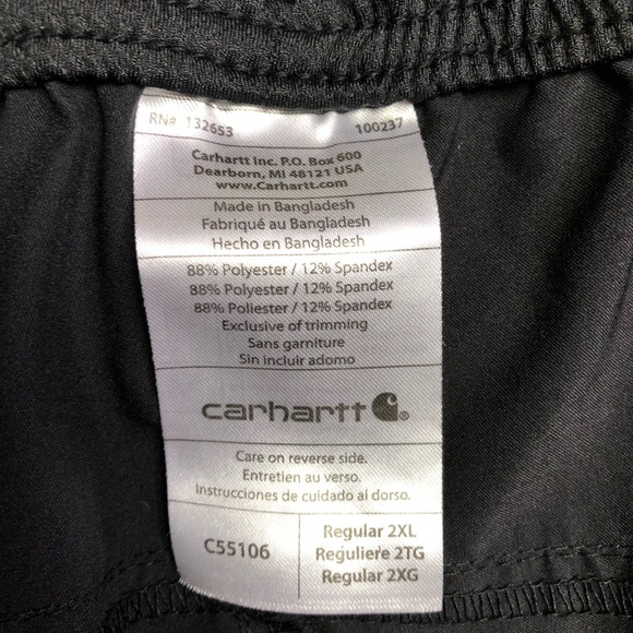 NWOT Carhartt Force Black Joggers Mens Pants 2XL - Picture 2 of 5